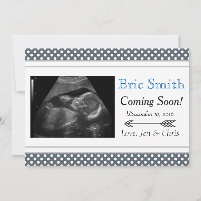 Simple Unisex Ultrasound Baby Faire-part (Devant)