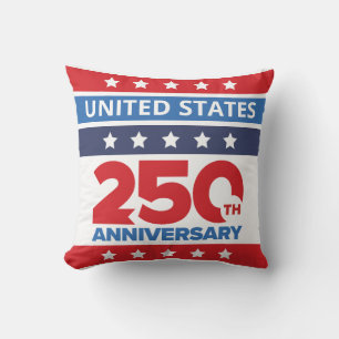 Simple United States 250th Anniversary Throw Pillow