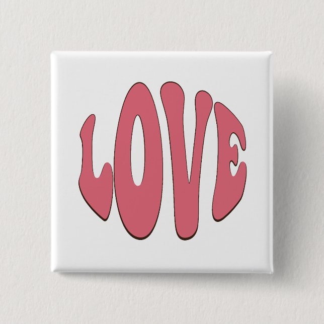 Simple, urban, modern, cool design Love 2 Inch Square Button (Front)