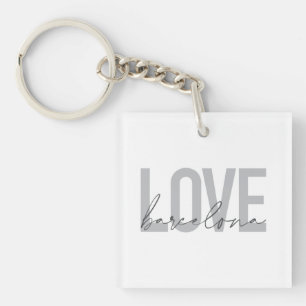 Simple, urban, modern, cool design Love Barcelona Keychain