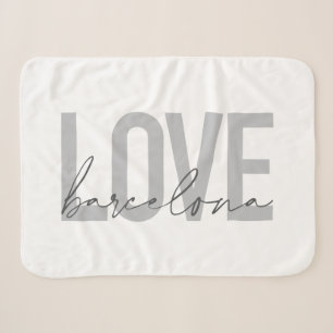 Simple, urban, modern, cool design Love Barcelona Sherpa Blanket