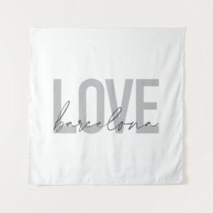 Simple, urban, modern, cool design Love Barcelona Tapestry