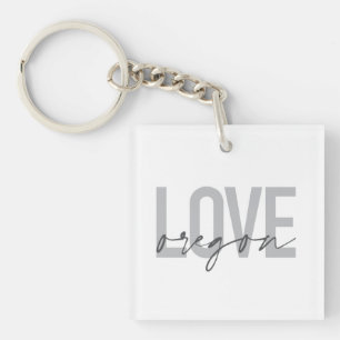 Simple, urban, modern, trendy, design Love Oregon Keychain