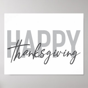 Simple, urban, trendy, modern Happy Thanksgiving Poster
