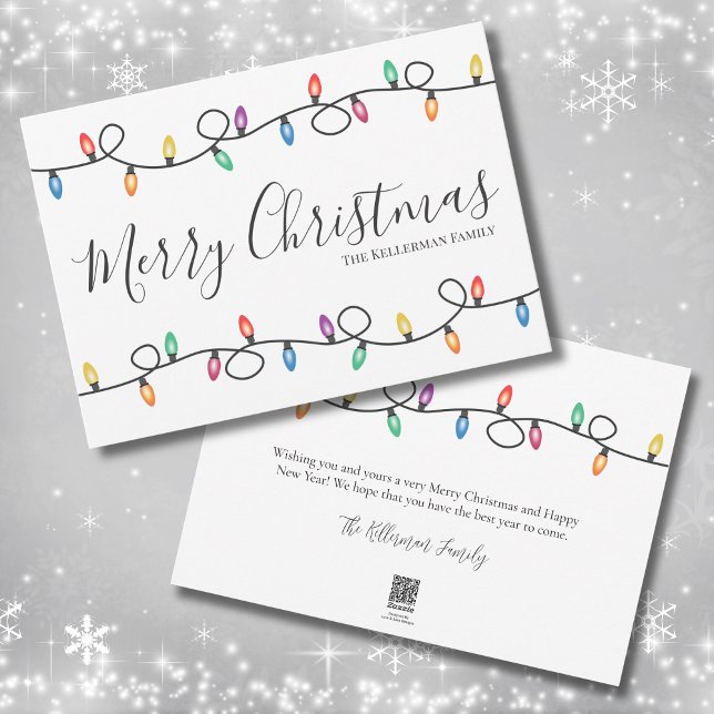 Simple Vacances Lumières Joyeux Carte de Noël (Simple Festive Holiday Lights Merry Christmas Card )