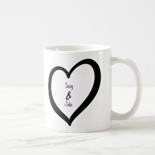 Simple Valentine Monogram Heart Coffee Mug