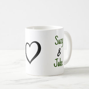 Simple Valentine Name Heart Coffee Mug