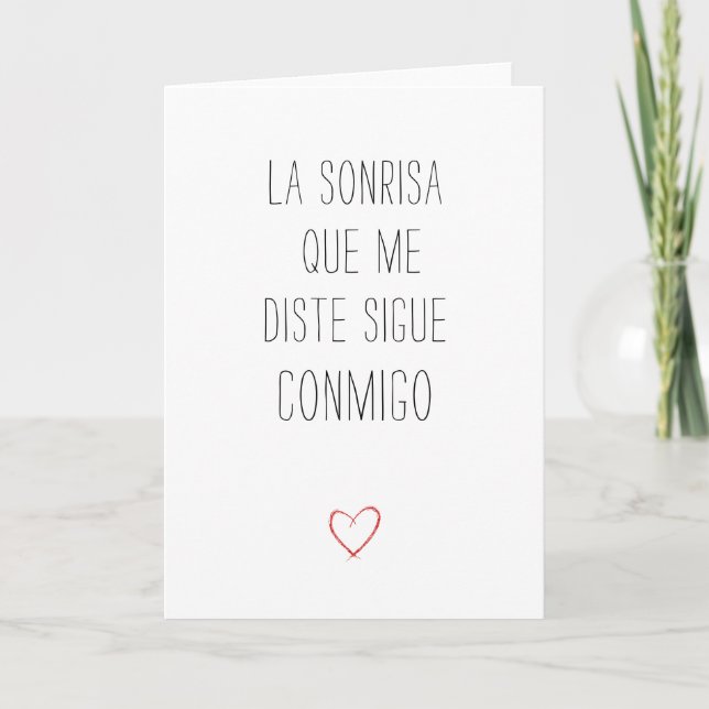 Simple Valentine's Day Card In Spanish (Front)