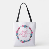 Simple Valentine's Day Floral Wreath Tote Bag (Back)