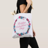 Simple Valentine's Day Floral Wreath Tote Bag (Close Up)