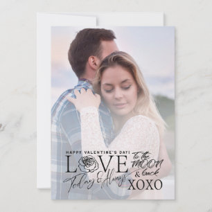 Simple Valentine's Day   Typography Custom Photo Holiday Card