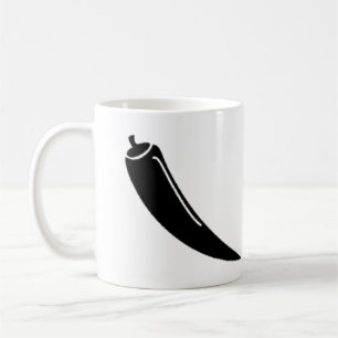 simple vector black red chili pepper coffee mug