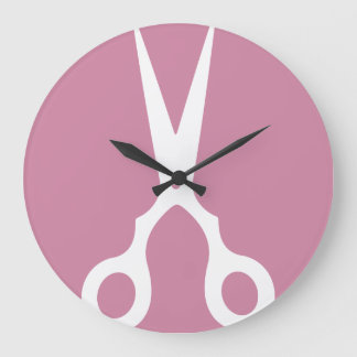 Simple Vector Scissors (Pick Your Own Colour) Large Clock