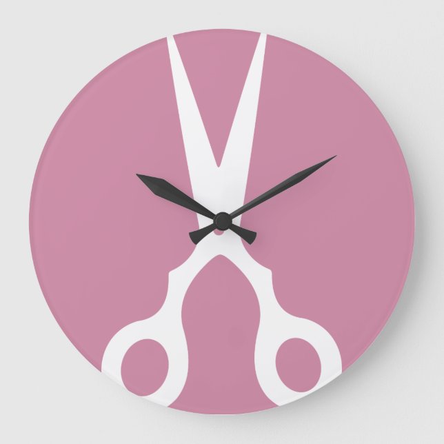 Simple Vector Scissors (Pick Your Own Colour) Large Clock (Front)