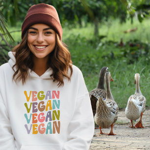 Simple Vegan, Trendy Flowers Retro Hoodie