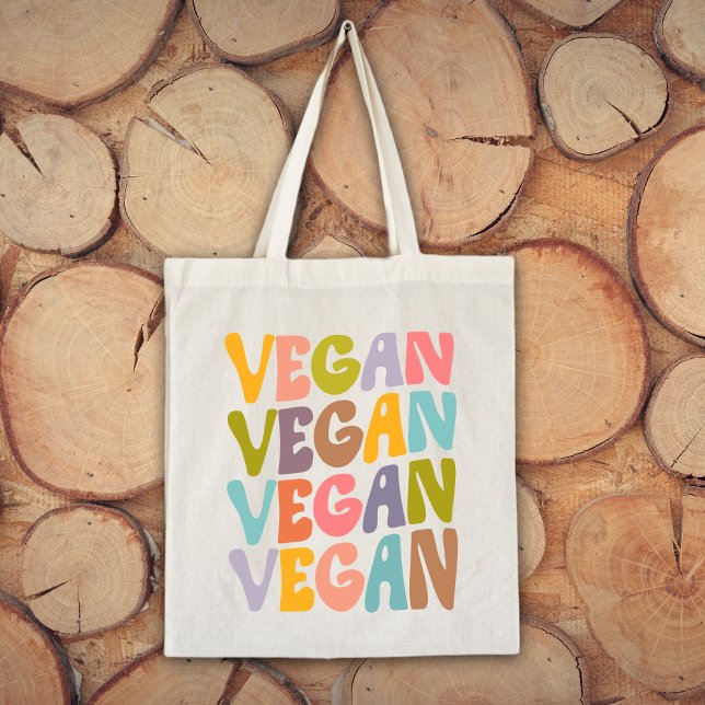 Simple Vegan, Trendy Flowers Retro  Tote Bag (Creator Uploaded)