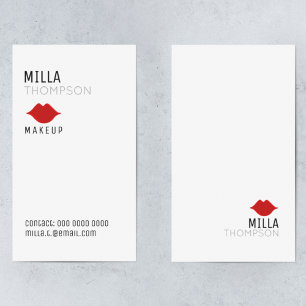 simple vertical makeup artist salon white pro business card