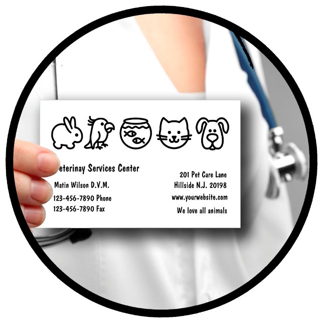 Simple Veterinarian Business Cards (Creator Uploaded)