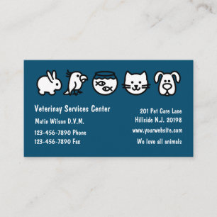 Simple Veterinarian Business Cards Design Template