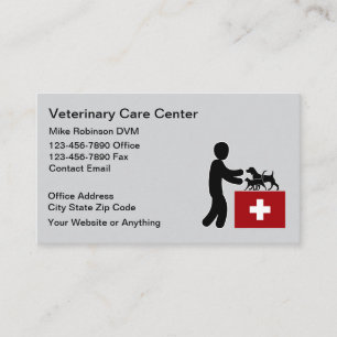 Simple Veterinary Pet Doctor Business Cards