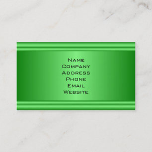 Simple Vibrant Green Metal Look Business Card