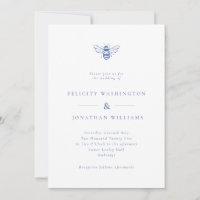 Simple Vintage Bee Blue Wedding