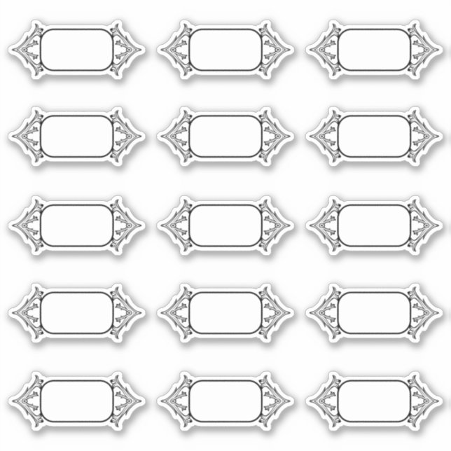 Simple Vintage Border Blank Kitchen Labels (Front)