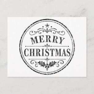 simple vintage christmas postcard