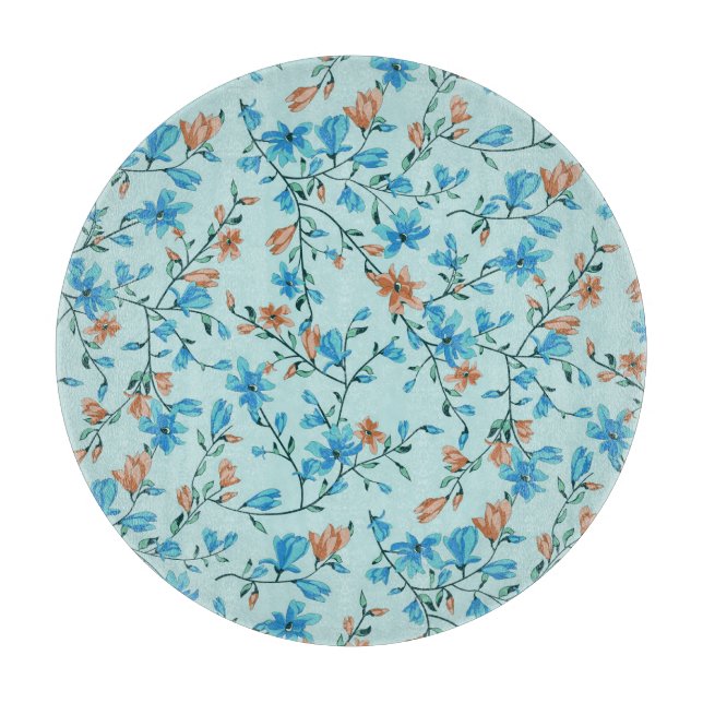 Simple Vintage: Floral Fabric Pattern Cutting Board (Front)