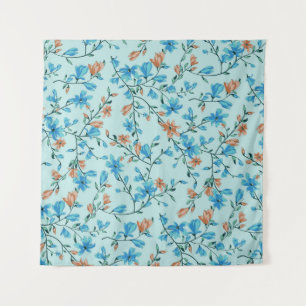 Simple Vintage: Floral Fabric Pattern Tapestry