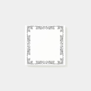 Simple Vintage Floral frame design Post-it notes