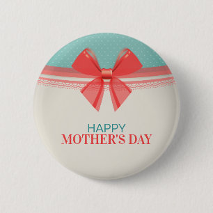 Simple Vintage Happy Mother's Day   Pin Button