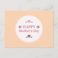 Simple Vintage Happy Mother's Day | Postcard