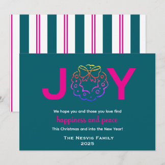 Simple Vintage JOY Christmas Holiday Card