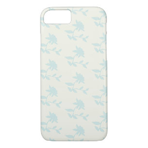 Simple Vintage Light Blue Stamped Flower Pattern Case-Mate iPhone Case