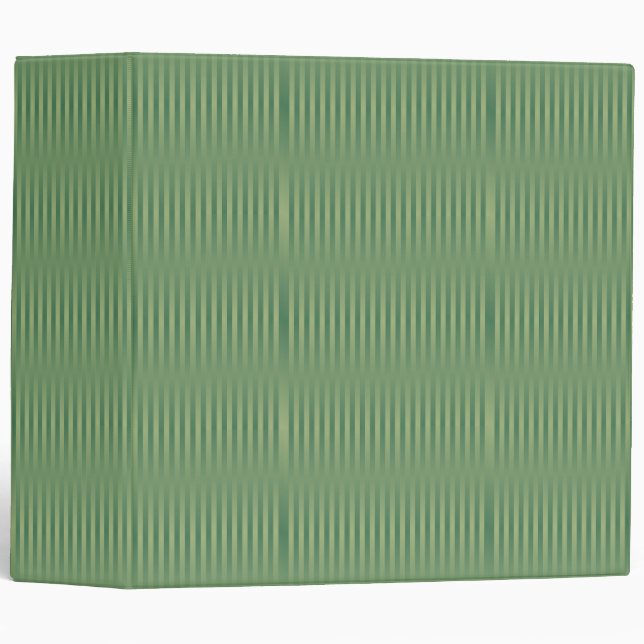 Simple Vintage Olive Sage Green Gradient Striped Binder (Front/Spine)