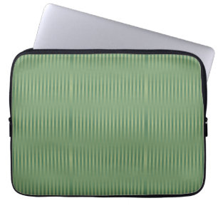 Simple Vintage Olive Sage Green Gradient Striped Laptop Sleeve
