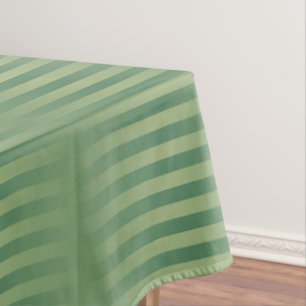 Simple Vintage Olive Sage Green Gradient Striped Tablecloth