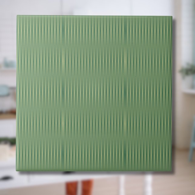 Simple Vintage Olive Sage Green Gradient Striped Tile (Creator Uploaded)