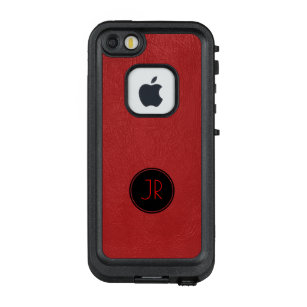 Simple Vintage Red Leather Texture Print LifeProof FRÄ’ iPhone SE/5/5s Case
