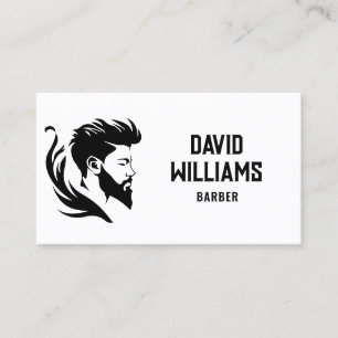 Simple Vintage Retro Barber Shop Mens Haidresser  Business Card