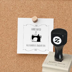 Simple Vintage Sewing Machine Hand Craft Rubber Stamp