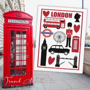 Simple Vintage Welcome to London Travel Postcard