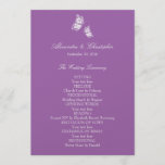 Simple Violet Butterflies Wedding Program<br><div class="desc">5"x7" Modern and elegant violet and white butterfly design. Fully customizable. Available as invitations,  save-the-date,  announcement,  rsvp,  favours for weddings,  parties,  bridal shower,  engagement and any other special occasions. 
 Click "Customize It" button to change text's colours or fonts.
 Original design by Ruxique.</div>