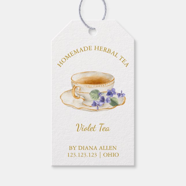Simple Violet Tea Hang Tag  (Front)