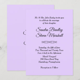 Simple Violet Wedding Invitations