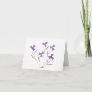 Simple violets in watercolor note cards