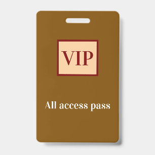 simple vip all access pass concert name occassion  badge