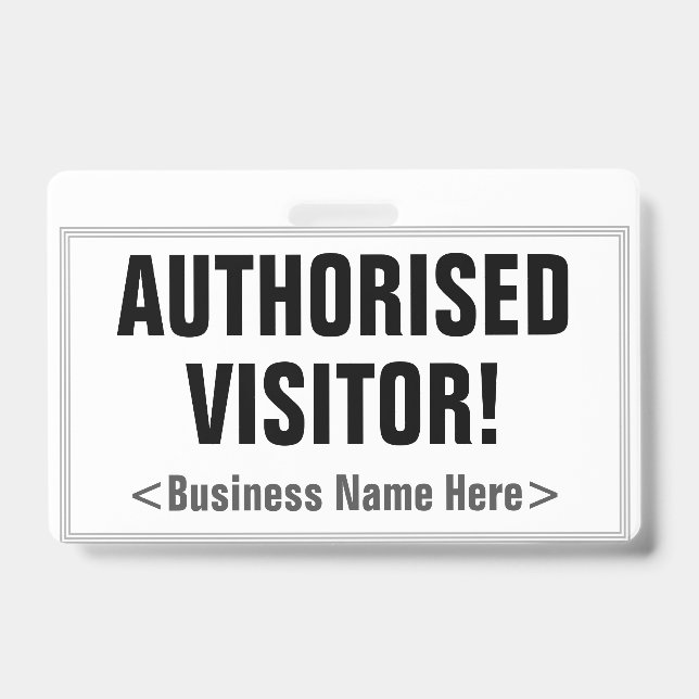 Simple "VISITEUR AUTORISÉ !" Badge (Front)