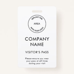 Simple Visitors Pass Company Name Logo Any Colour Badge